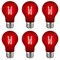 Luxrite A19 LED Edison Red Light Bulbs 4.5W 60W Equivalent Clear Glass E26 Base, 6PK LR21720-6PK - alternate 1